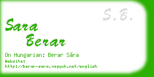 sara berar business card